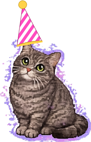 Shadow in a party hat